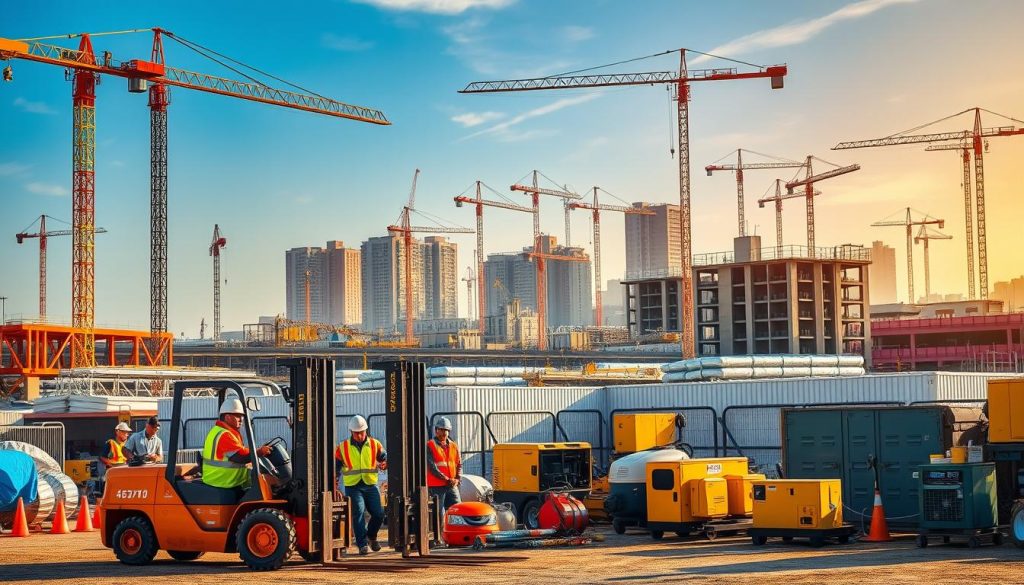 aluguel de equipamentos construção custo-benefício oliveira mg