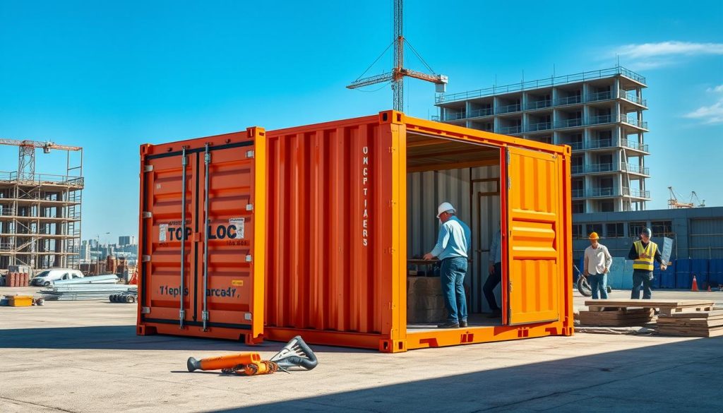 container desmontável canteiro de obra